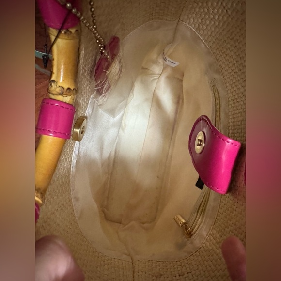 Floral Bamboo Handle Tote Bag - Picture 6 of 9